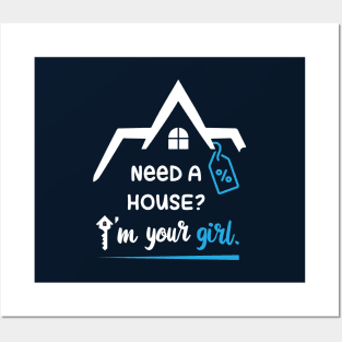 Real estate house property t-shirt design vector for realtor - Need A House I'm Your Girl. Posters and Art